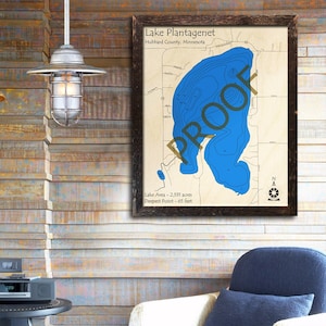 Lake Plantagenet, Minnesota 3D Wood Map | Cabin Decor - Lake House Décor - Nautical Decor | Map Art, Wedding, Custom Gift