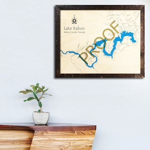 Lake Rabun, Georgia 3D Wood Map | Cabin Decor - Lake House Décor - Nautical Decor | Custom Map Art, Wedding, Custom Gift