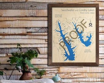 Sweetwater Lake Map Etsy