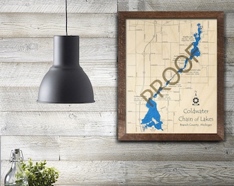 Coldwater Lake Map Etsy