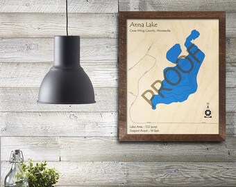 Lake Andrusia Mn 3d Wood Map Custom Nautical Map Cabin Etsy