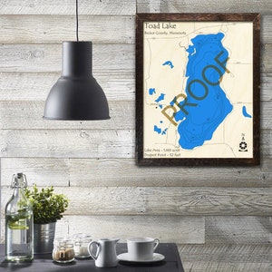 Toad Lake, MN 3D Wood Map | Cabin Decor - Lake House Décor - Nautical Decor | Map Art, Wedding, Custom Gifts