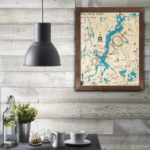 Big Sand Lake 3D Wood Map | Manitoba, Canada | Custom Nautical Wall Art, Personalized Wooden Map