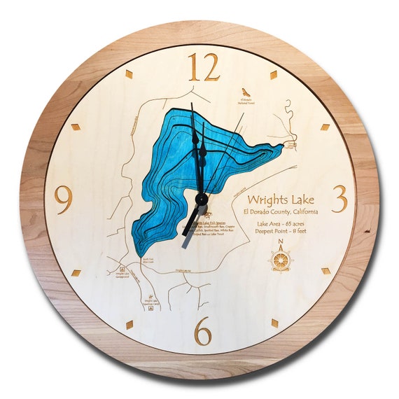 Wrights Lake California Nautical 3d Wood Clock Custom Etsy