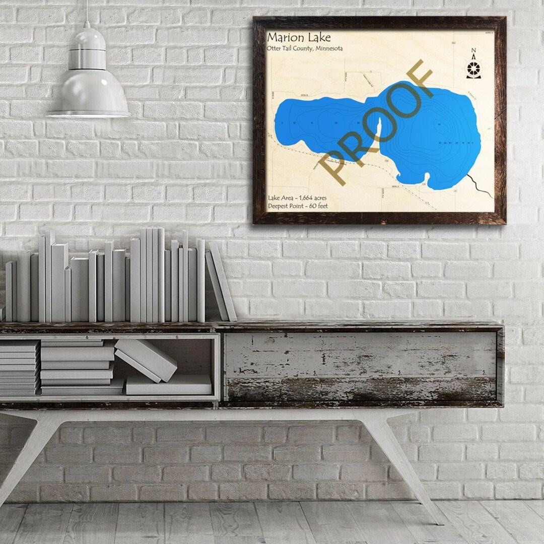 Lake Marion, MN 3D Wood Map Custom Cabin Decor Lake House Décor