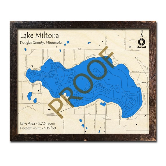 Lake Miltona Fishing Map Lake Miltona Minnesota 3D Wood Map Cabin Decor Lake House | Etsy New Zealand