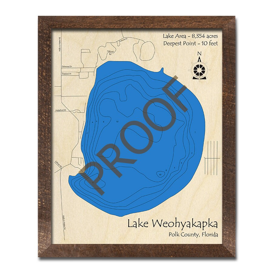 Lake Weohyakapka FL 3D Map Custom Nautical Map Unique Etsy