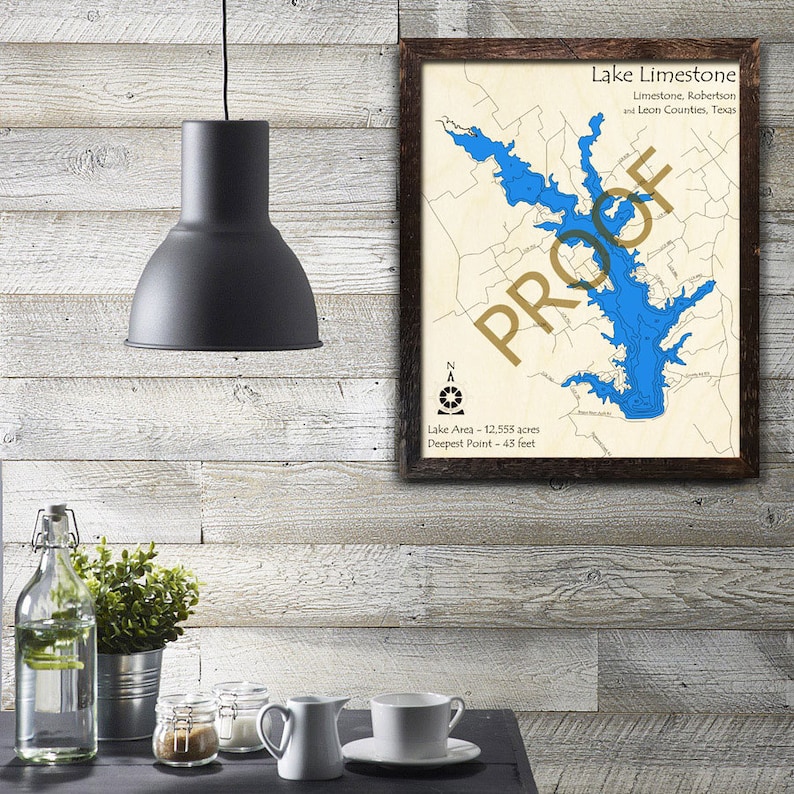 Lake Limestone Texas 3d Wood Map Lake House Cabin Decor Etsy