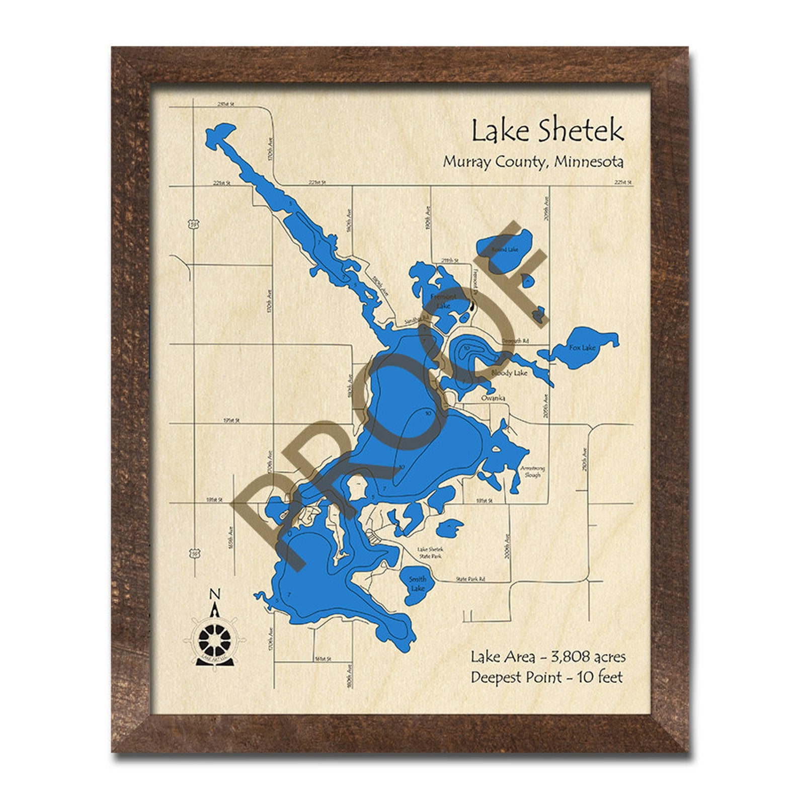 Lake Shetek MN 3D Wood Map Custom Nautical Map Cabin Etsy Singapore