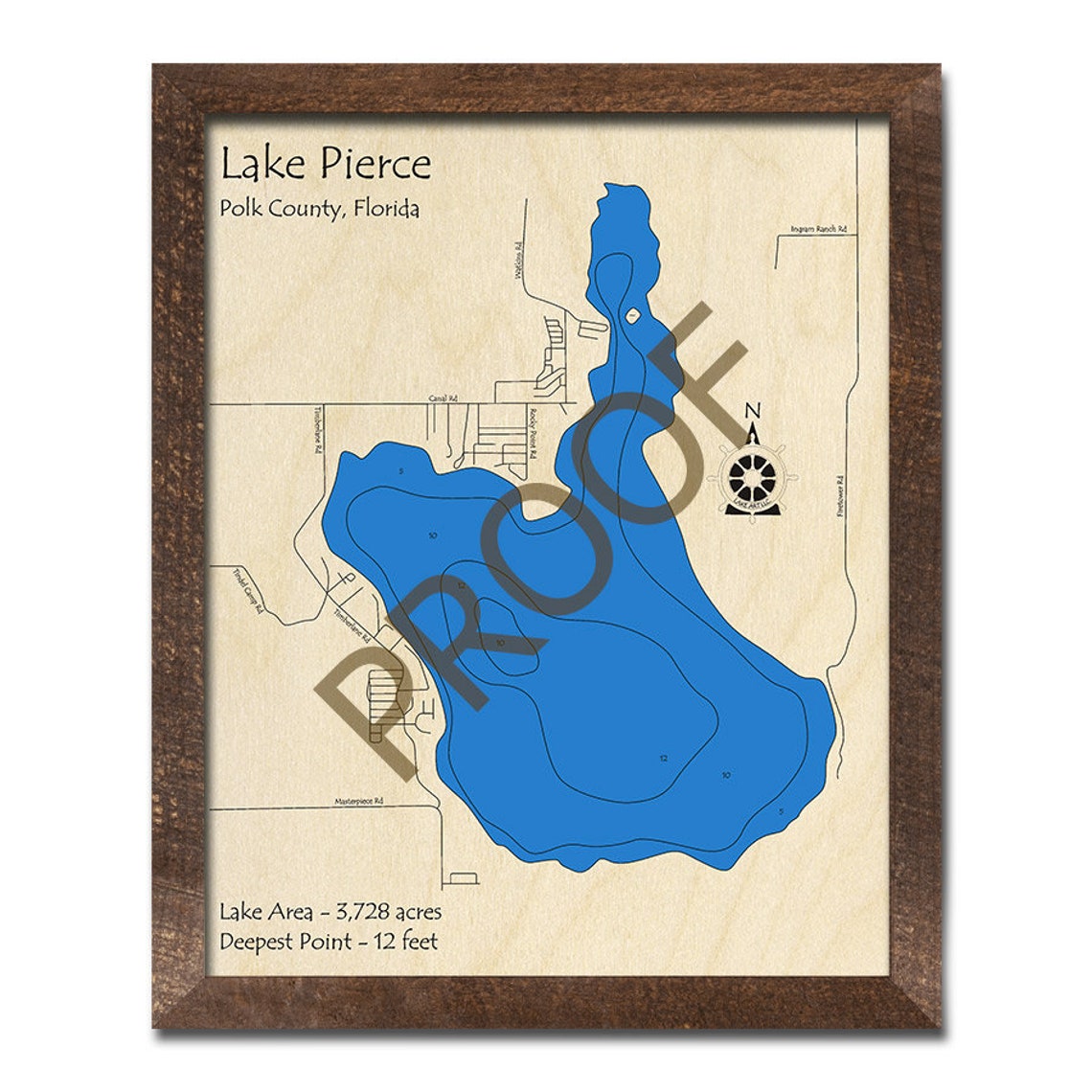 Lake Pierce FL 3D Map Custom Nautical Map Unique Cabin Etsy