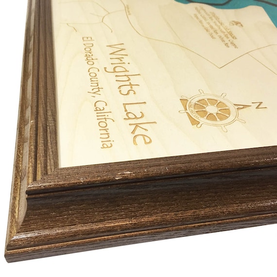 Wrights Lake California 3d Laser Cut Wood Map Depth Map Of Etsy