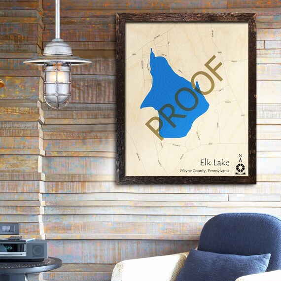 Elk Lake Pa 3d Wood Map Custom Cabin Decor Lake House Etsy