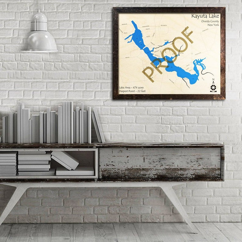 Kayuta Lake New York 3D Wood Map Cabin Decor Lake House Etsy