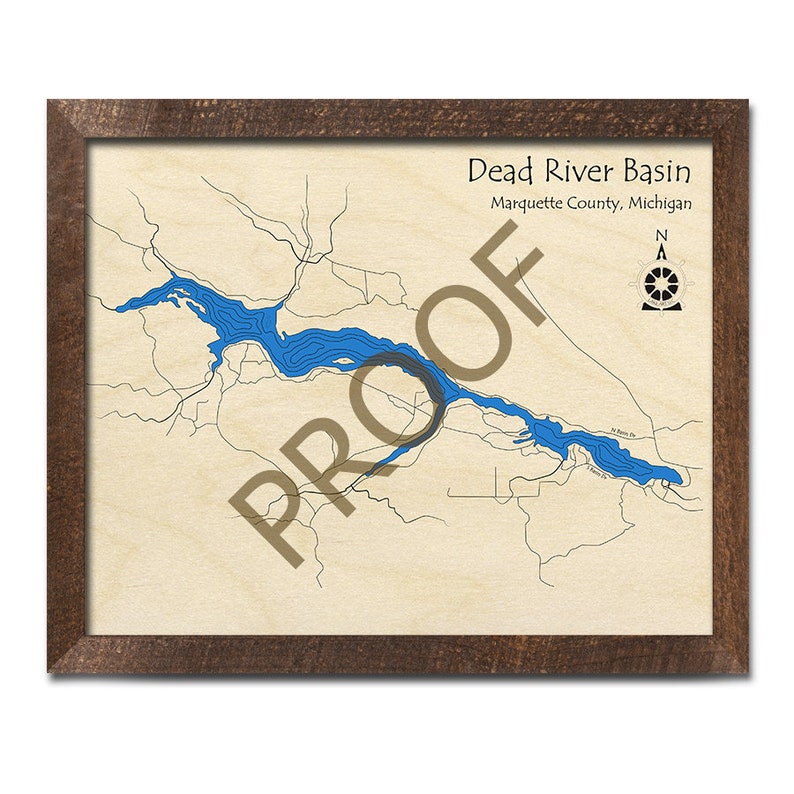 Dead River Basin MI 3D Wood Map Custom Nautical Map Cabin Etsy