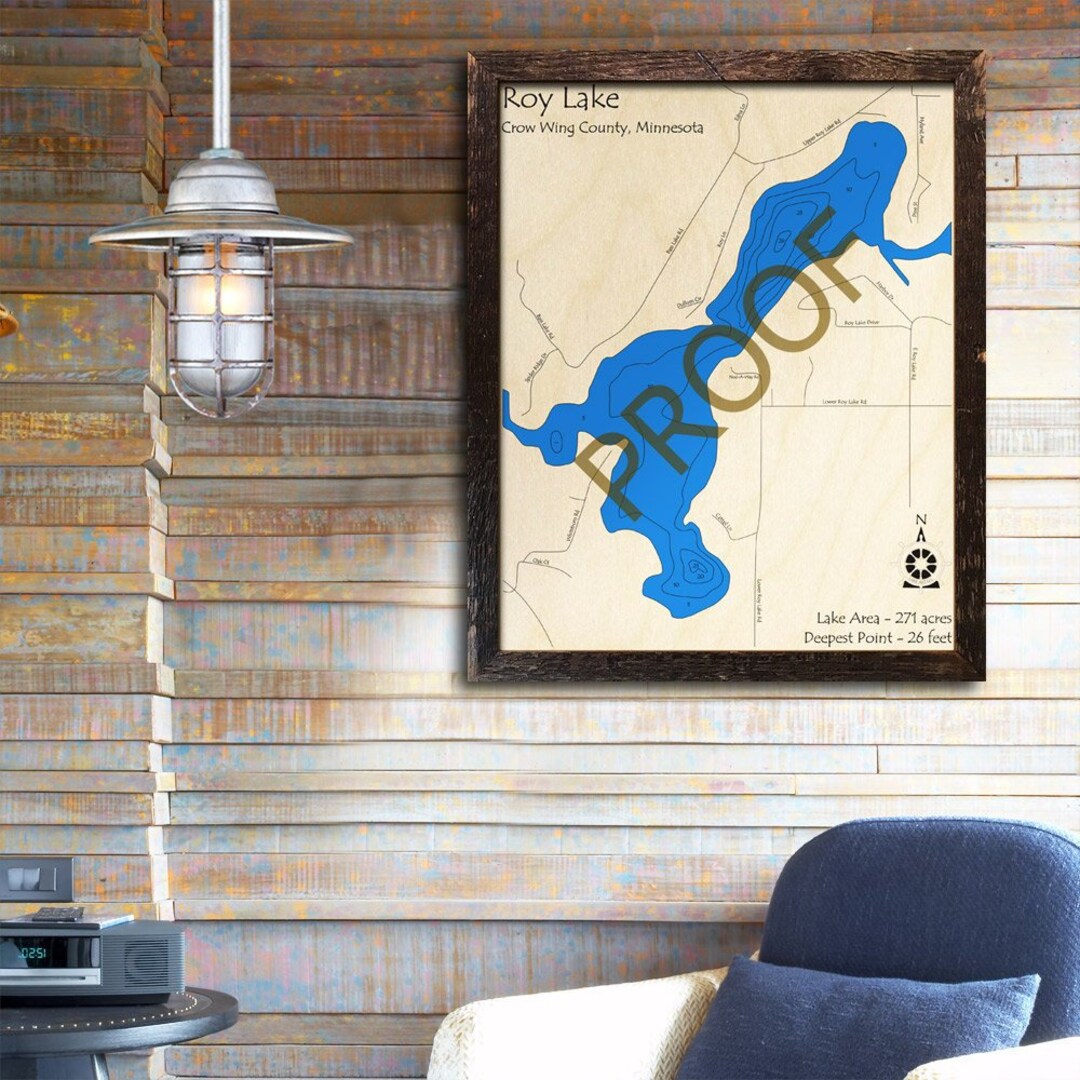 Roy Lake Minnesota 3D Wood Map Cabin Decor Lake House Etsy