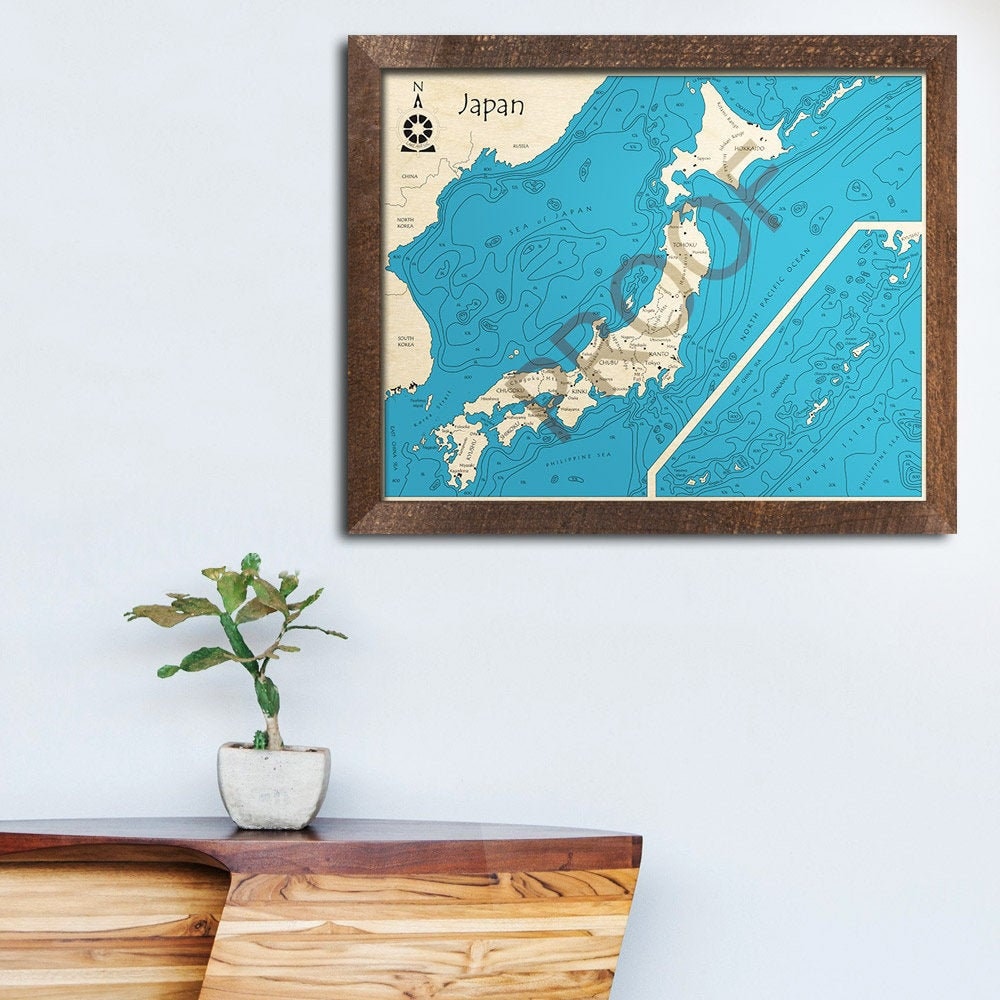3D Wood Japan Map インテリア用壁掛け木製日本地図【翌営業日