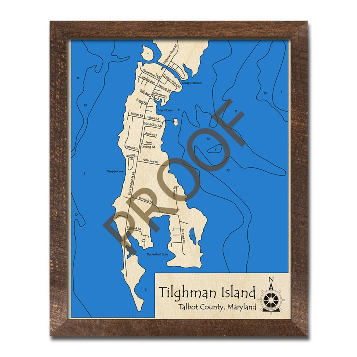 Tilghman Island Chesapeake Bay MD 3D Map Custom Wood Map Etsy