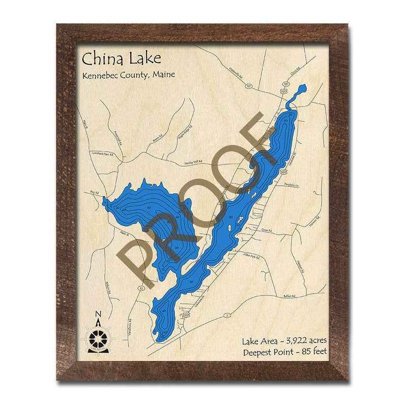 China Lake Maine 3D Wood Map Custom Nautical Map Unique Etsy Hong Kong