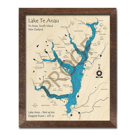 Map Of Te Anau Lake Te Anau 3D Wood Map South Island New Zealand Custom | Etsy
