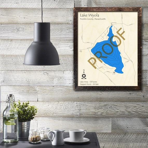 Lake Wyola MA 3D Wood Map Custom Cabin Decor Lake House Etsy