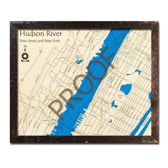 3D New York City NYC Wood Map Hudson River Manhattan Map Etsy