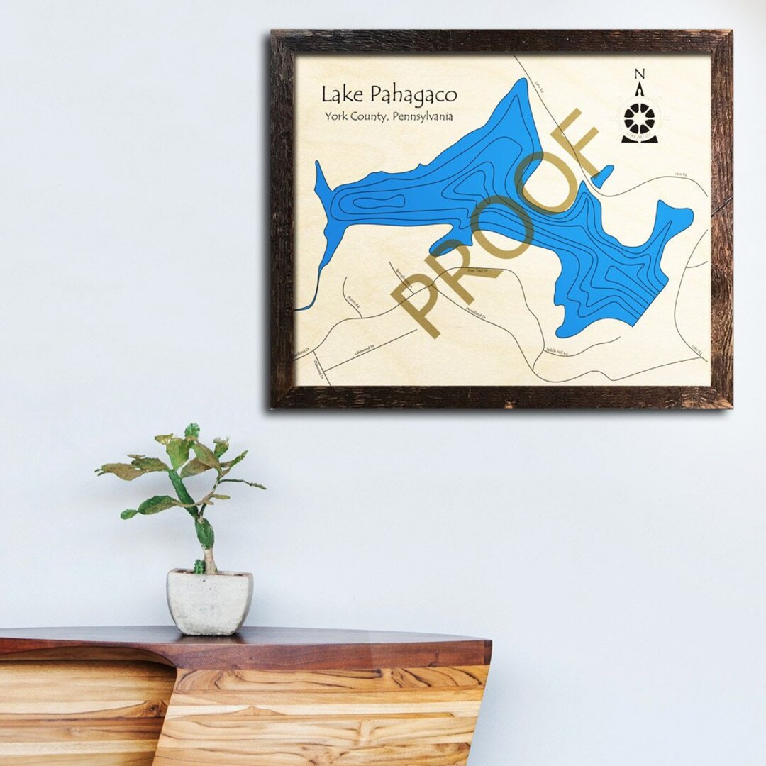 Lake Pahagaco PA 3D Wood Map Custom Cabin Decor Lake Etsy