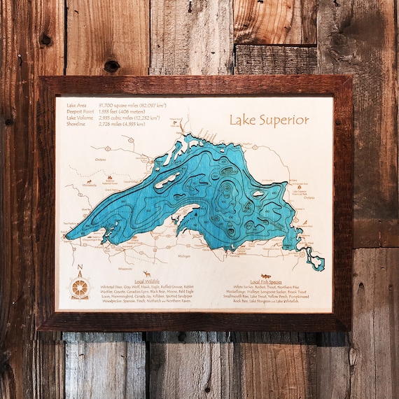 Great Lakes 3d Nautical Wood Chart