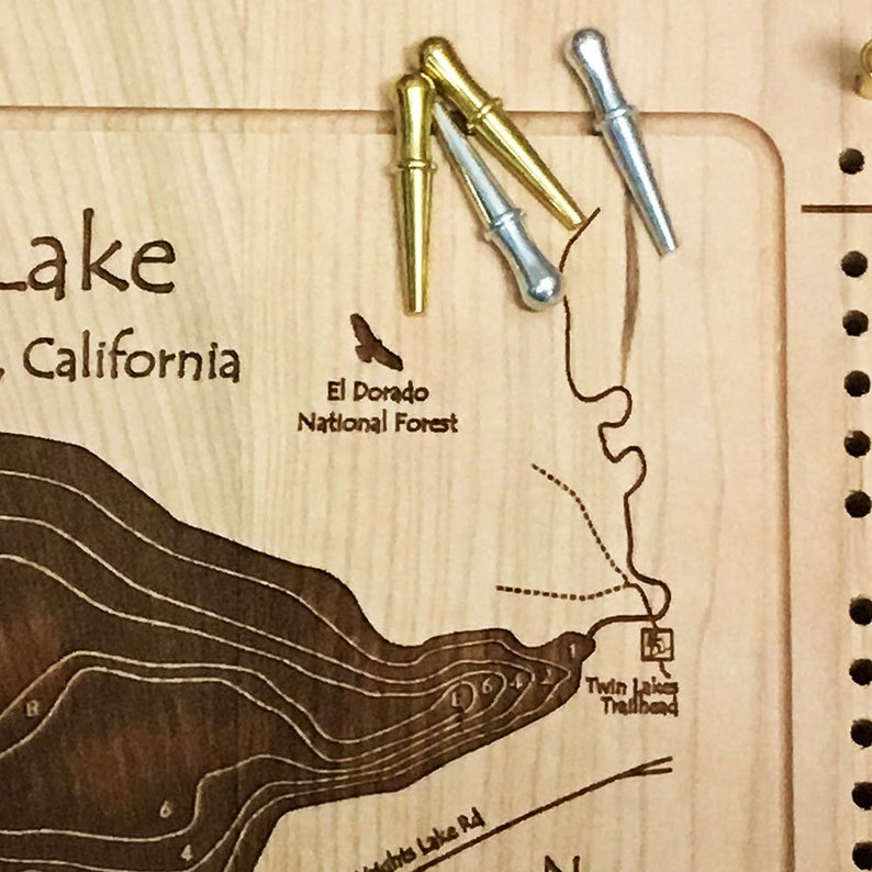 Custom Cribbage Board Personalized Nautical Lake Map Etsy