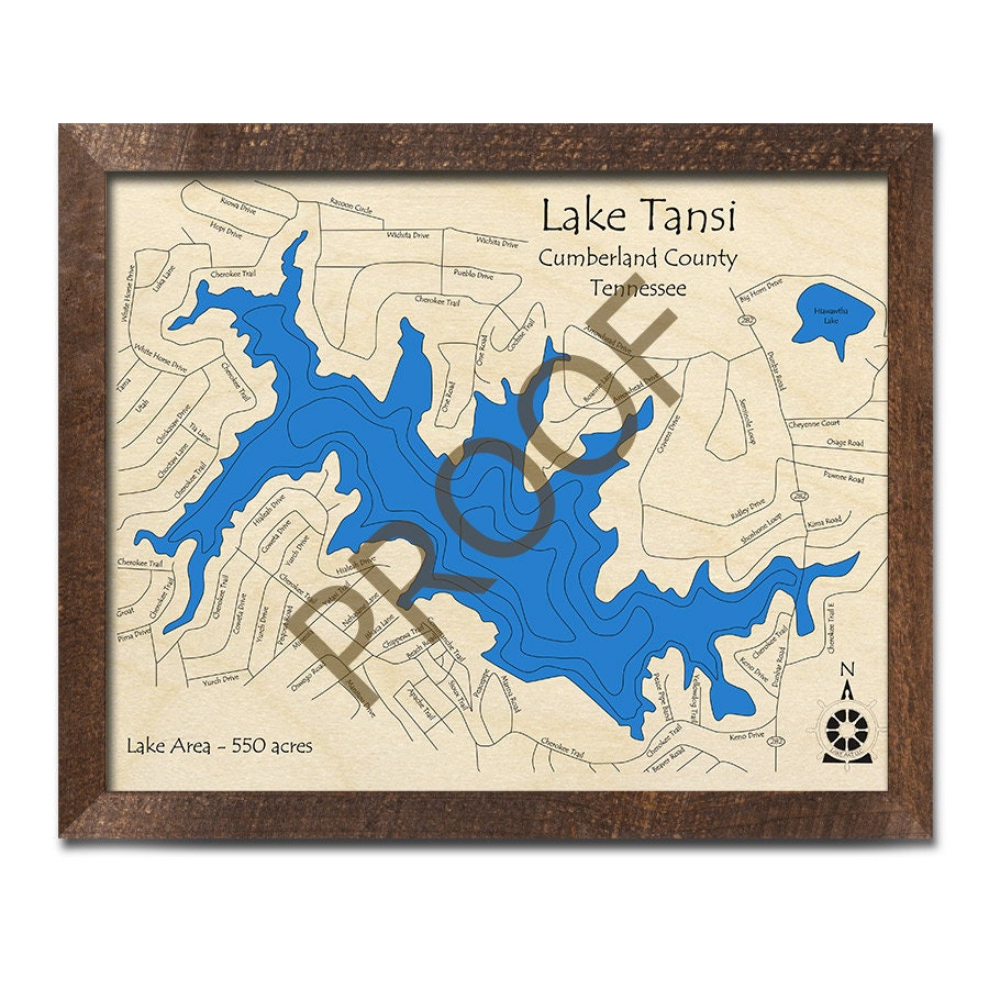 Lake Tansi TN 3D Wood Map Custom Nautical Map Cabin Decor Etsy México