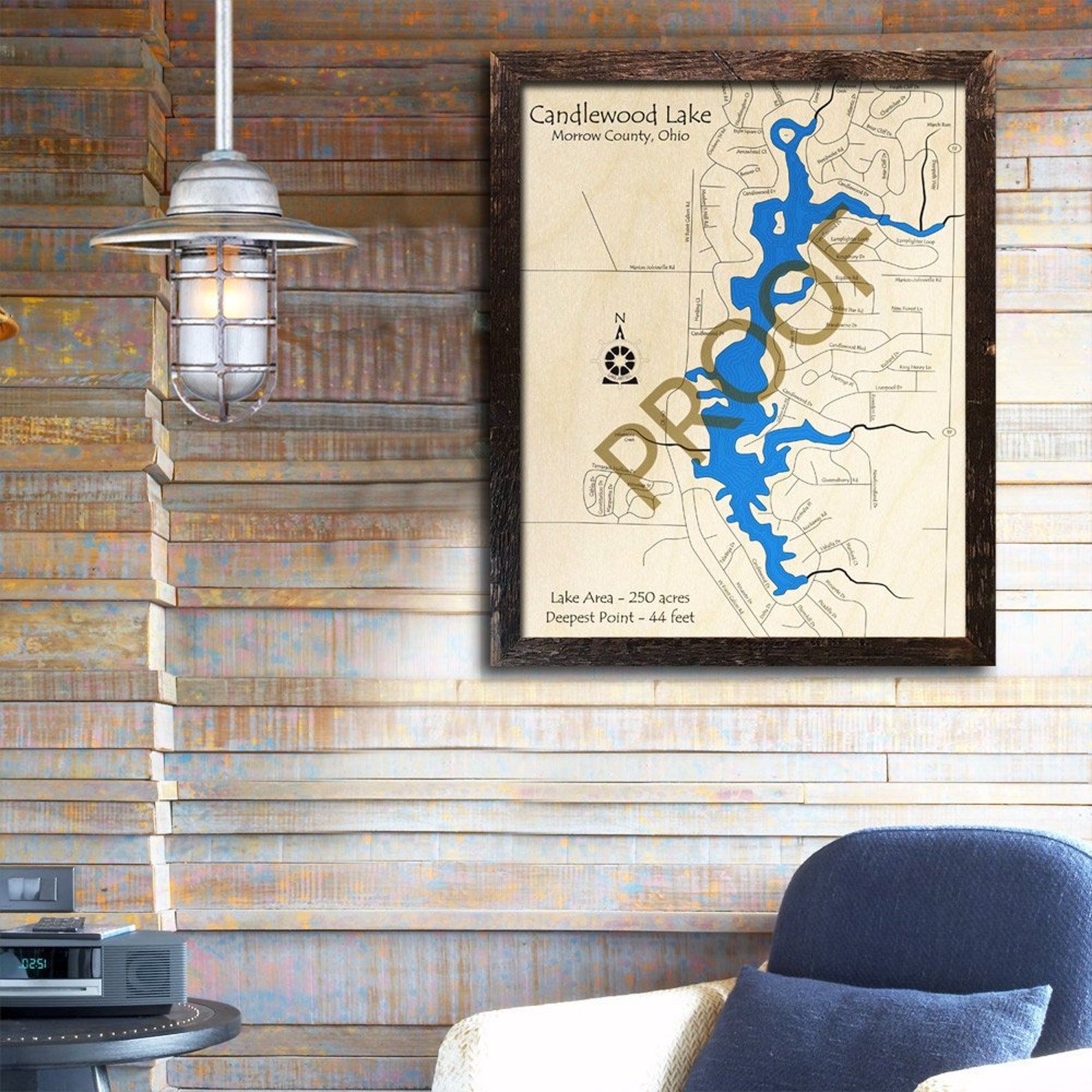 Candlewood Lake Ohio 3D Wood Map Cabin Decor Lake House Etsy