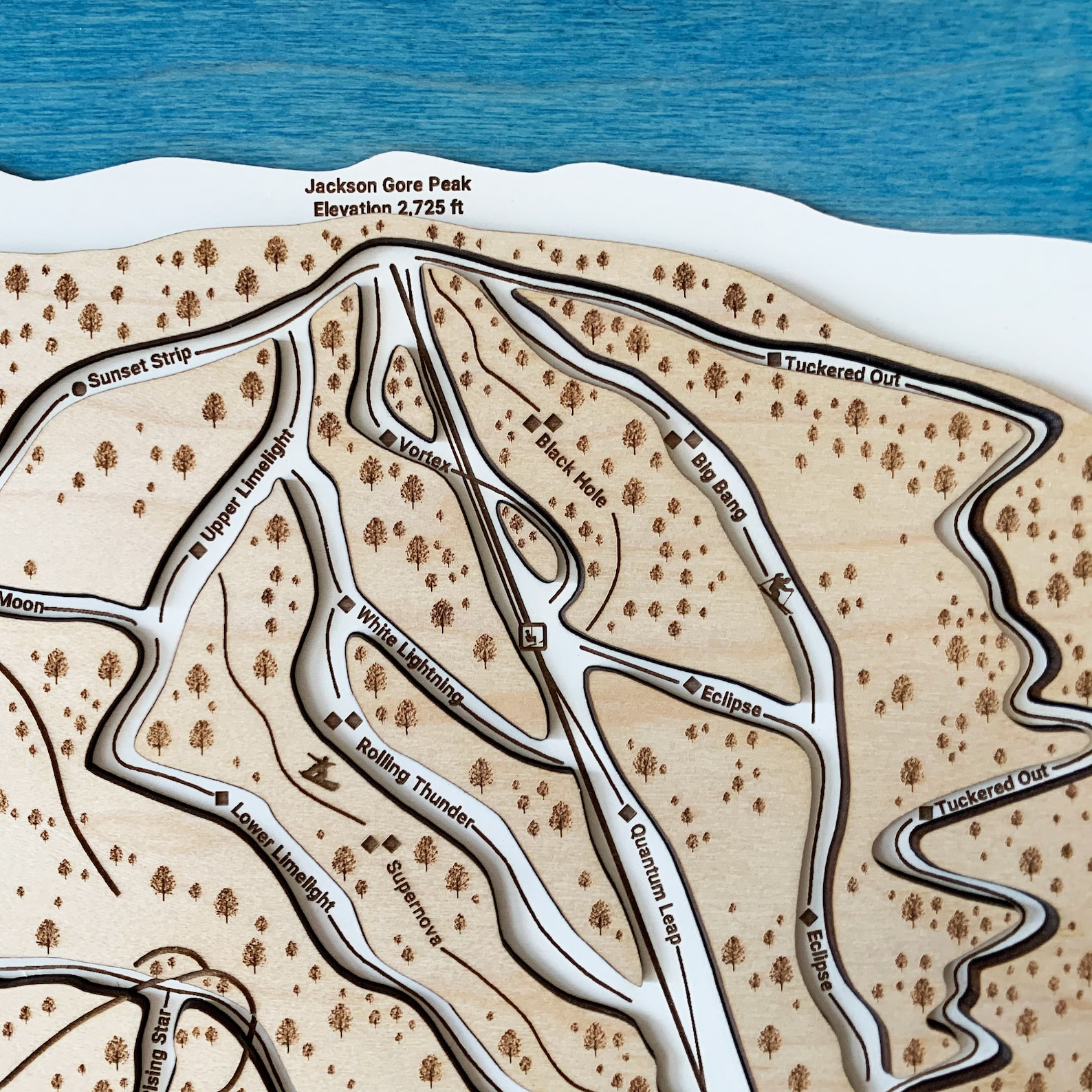 Okemo Mountain 3D Ski Trail Map Okemo VT Map Wooden Ski Etsy
