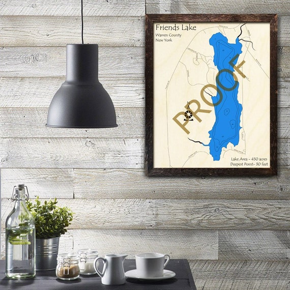 Friends Lake New York 3D Wood Map Cabin Decor Lake House Etsy Ireland