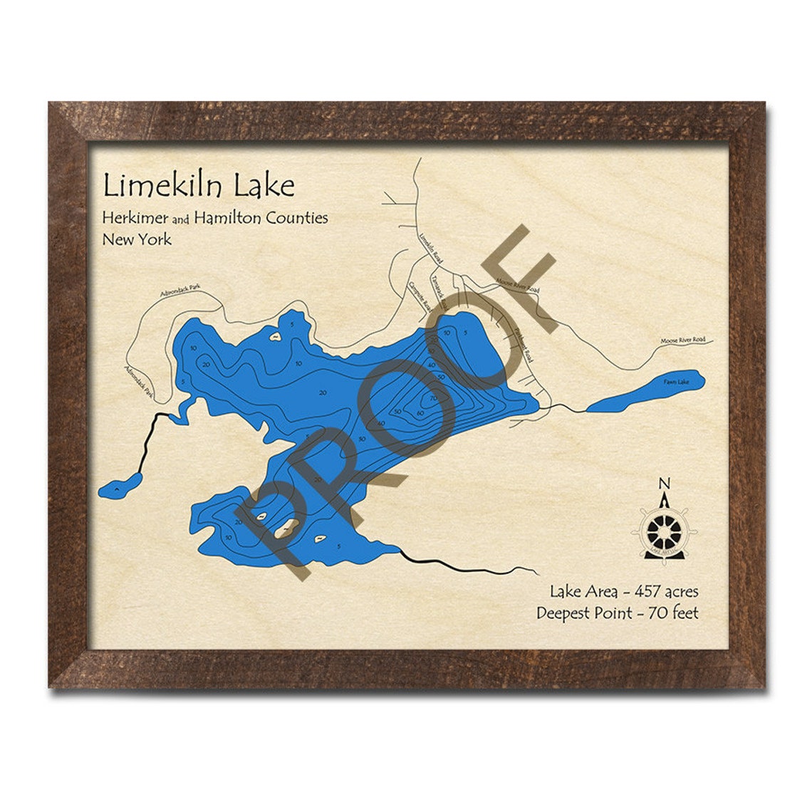 Limekiln Lake NY 3D Wood Map Custom Nautical Chart Cabin Etsy