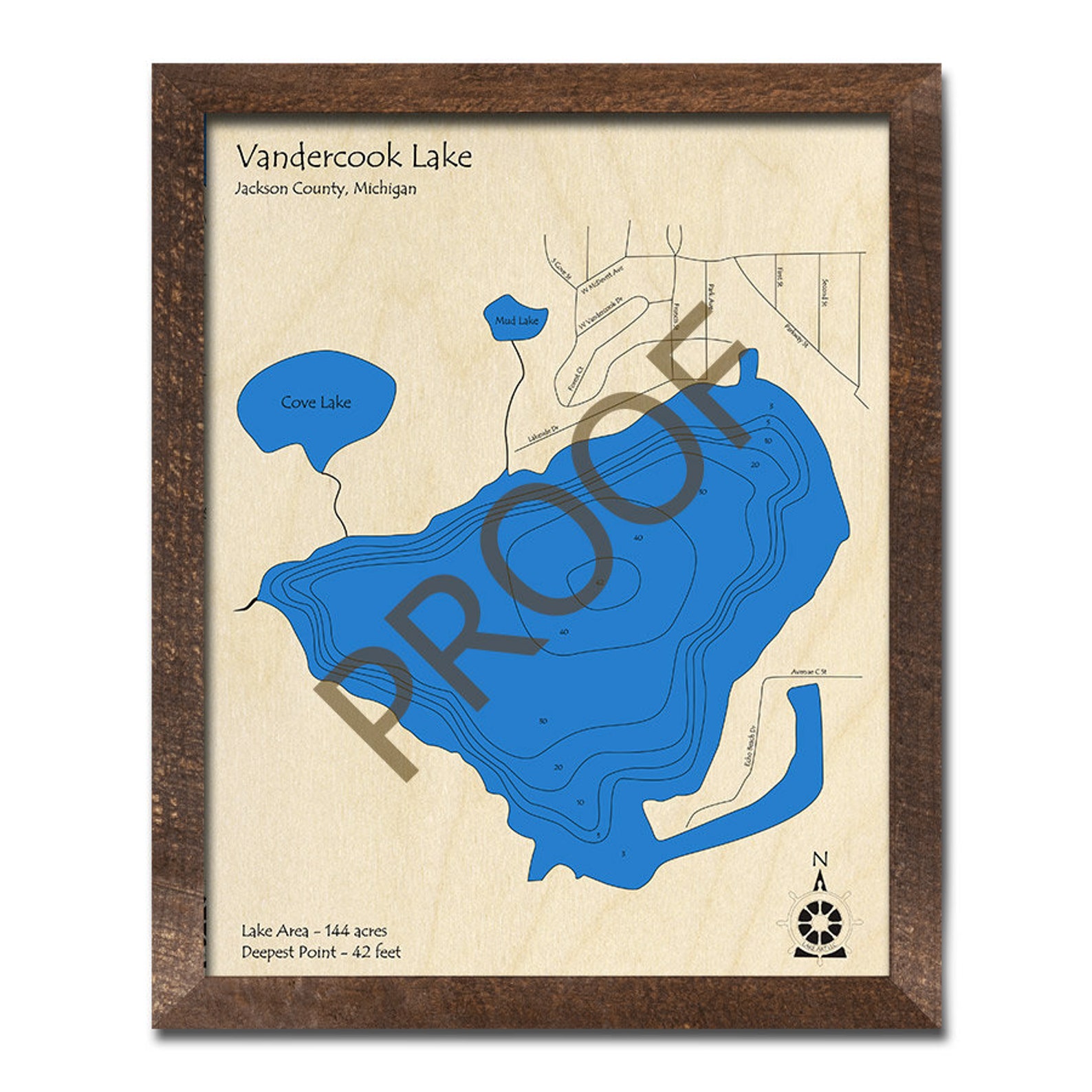 Vandercook Lake MI 3D Wood Carved Map Custom Nautical Map Etsy