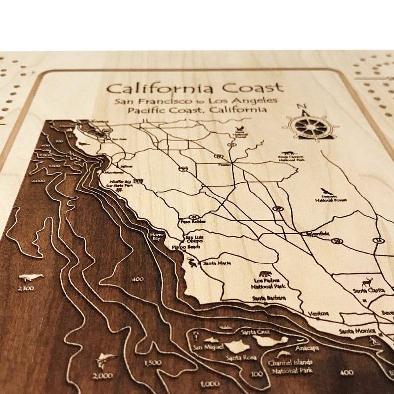 Custom Nautical Cribbage Game Boards Personalized Lake Map Etsy