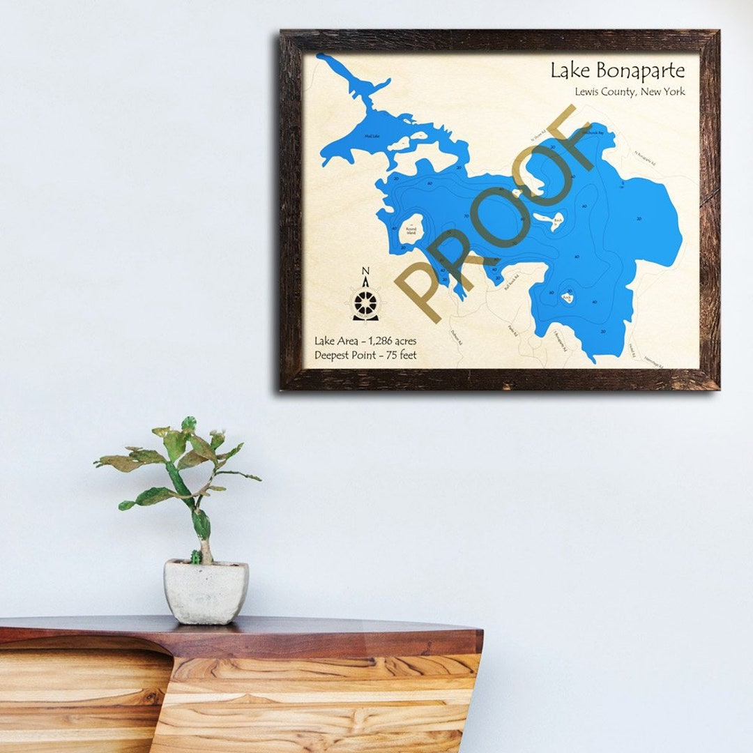 Lake Bonaparte NY 3D Wood Map Custom Cabin Decor Lake Etsy
