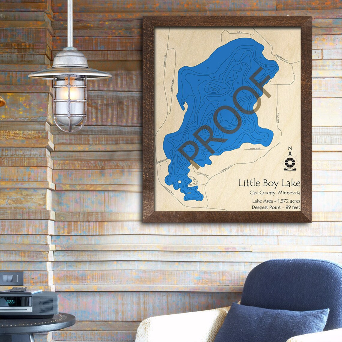 Little Boy Lake MN 3D Wood Map Custom Nautical Map Cabin Etsy
