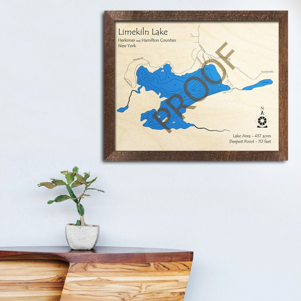 Limekiln Lake NY 3D Wood Map Custom Nautical Chart Cabin Etsy