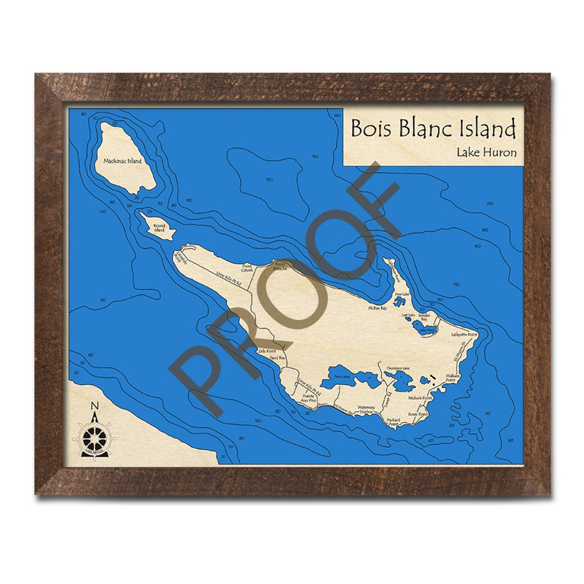 Bois Blanc Island Mackinac Island Lake Huron MI 3D Wood Etsy