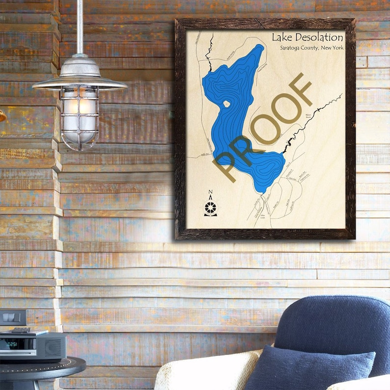 Lake Desolation NY 3D Wood Map Custom Cabin Decor Lake Etsy