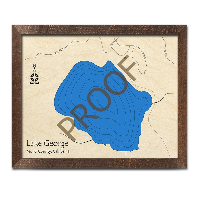 Lake CA 3D Wood Map 3D Depth Map Cabin Decor Lake Etsy