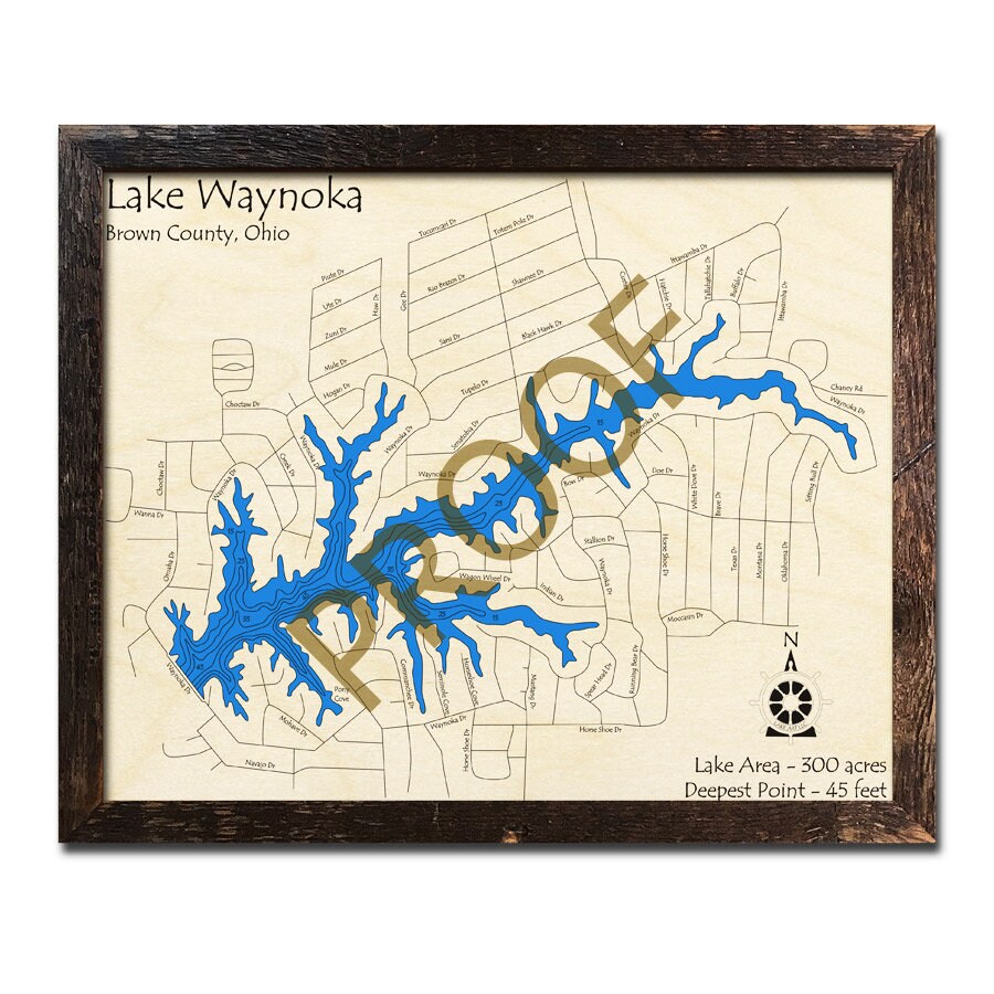 Lake Waynoka OH 3D Wood Map Custom Cabin Decor Lake House Etsy