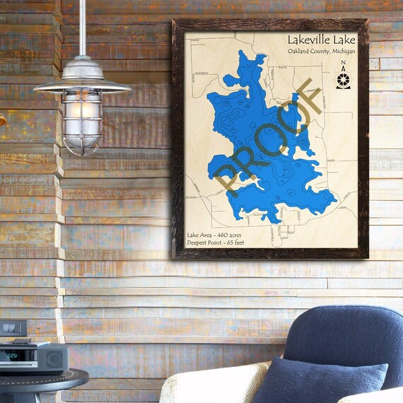 Lakeville Lake Michigan 3d Wood Map Cabin Decor Lake Etsy