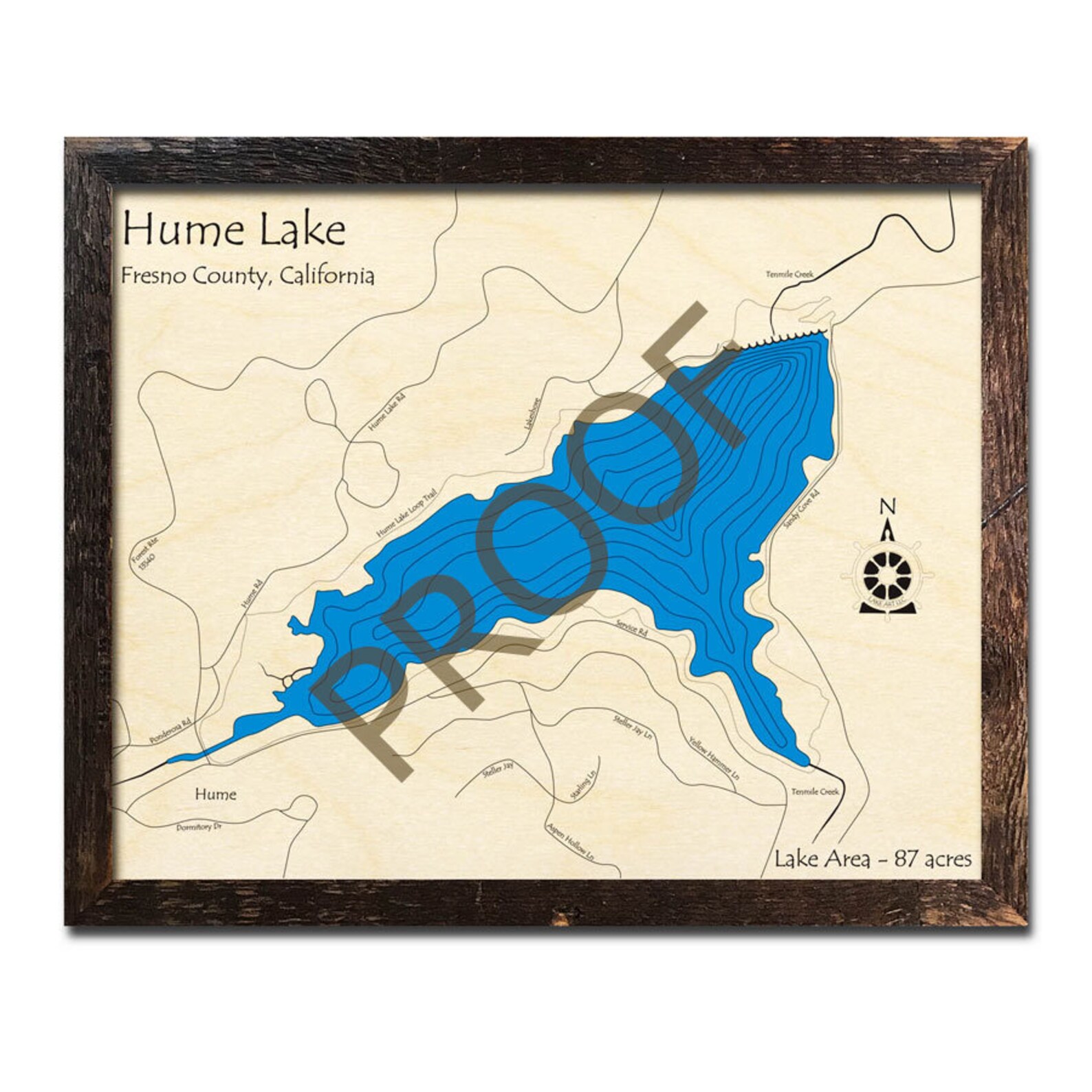 Hume Lake California 3D Wood Map Cabin Decor Lake House Etsy