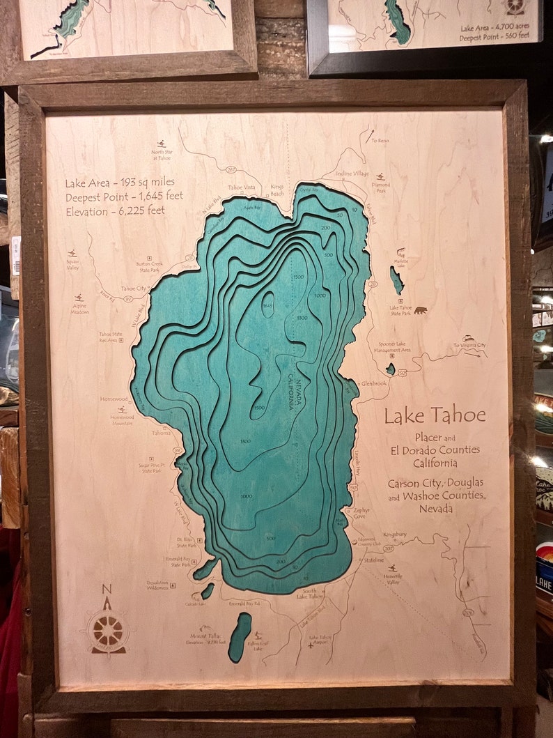3D Custom Lake Maps, Choose From 10,000+ Lakes, Lake House Decor ...