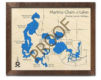 Martiny Chain Of Lakes Map Martiny Chain Of Lakes Tubbs Dogfish Evans Boom Mi 3D | Etsy Ireland