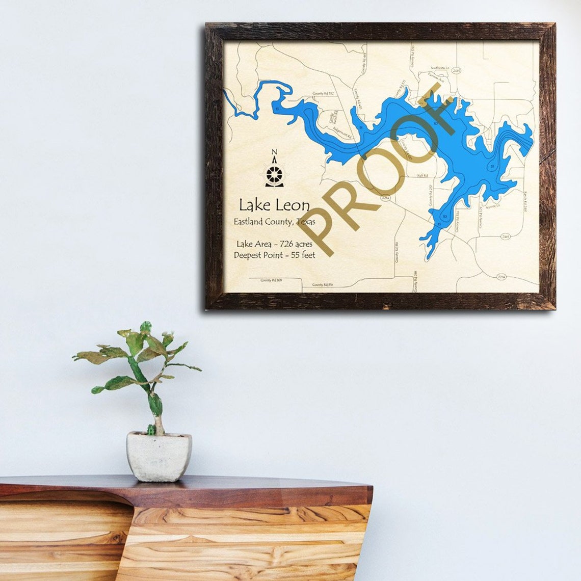 Lake Leon Texas 3D Wood Map Custom Cabin Decor Lake House Etsy