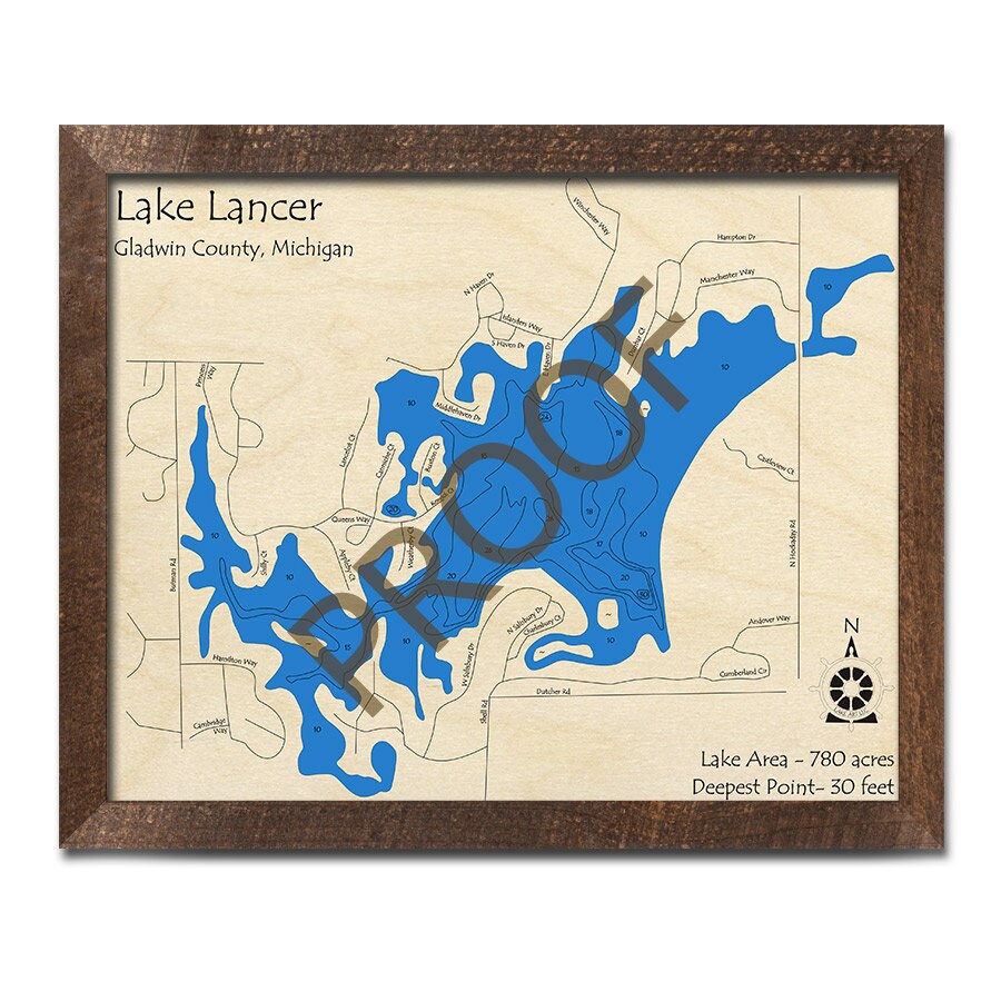 Lake Lancer MI 3D Wood Map Custom Nautical Map Cabin Etsy Finland