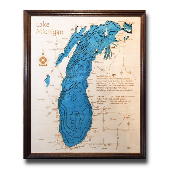 Great Lakes 3d Nautical Wood Chart