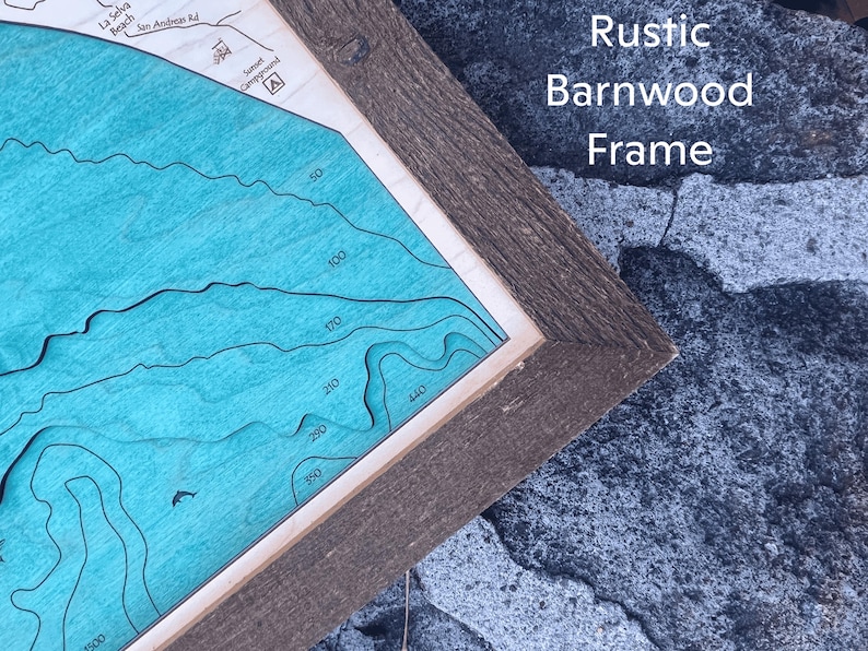 a picture of a wooden frame with a map on it